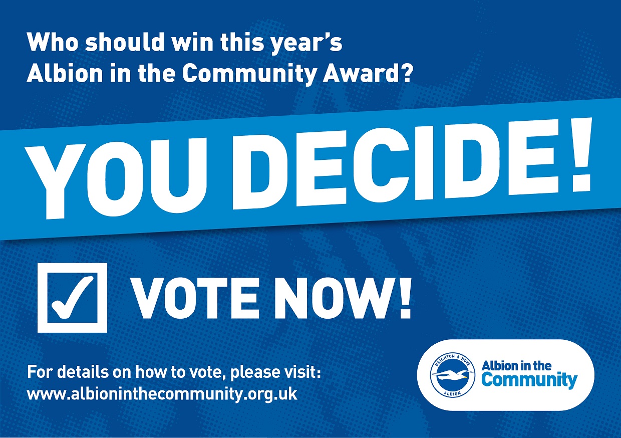 Vote for who you want to win the 2018/19 Albion in the Community Award