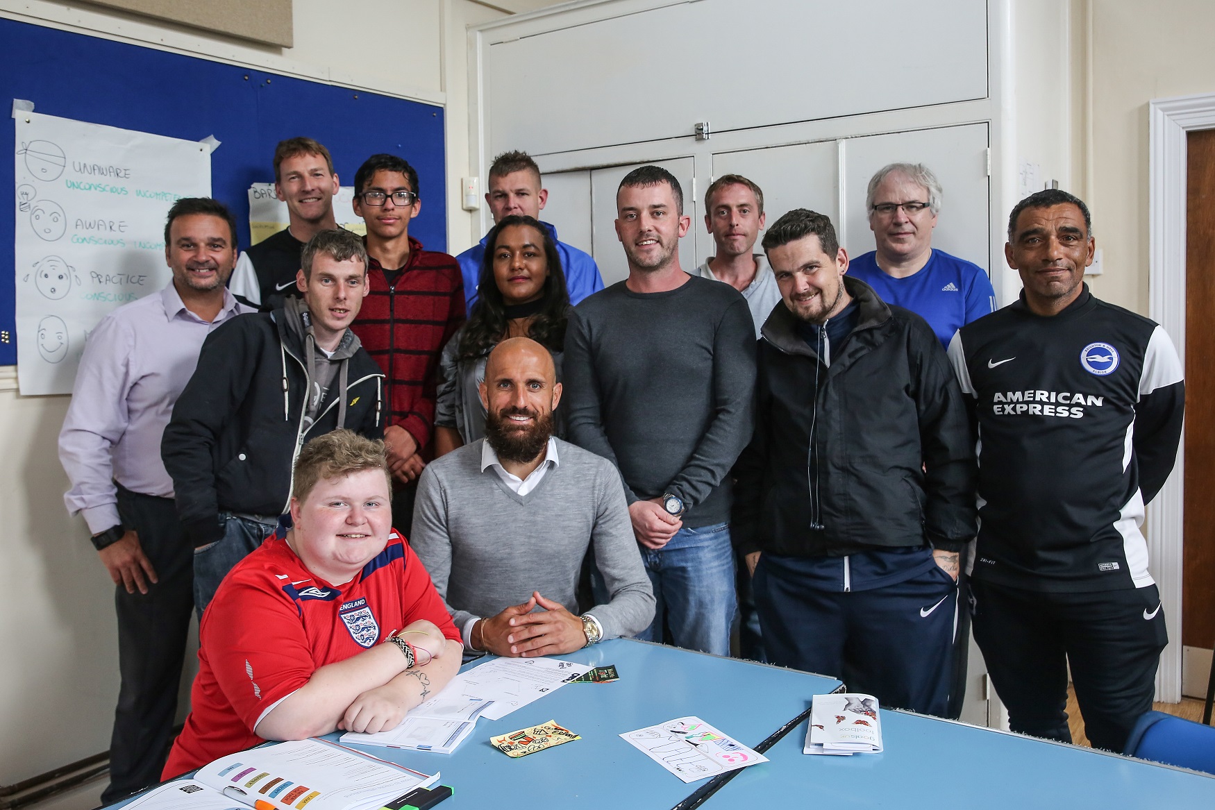 Seagulls captain Bruno visits Albion in the Community session
