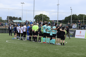 Brighton and Hove Albion Blind FC and Hereford RNC lining up before the FA Cup Blind Final at St George's Park